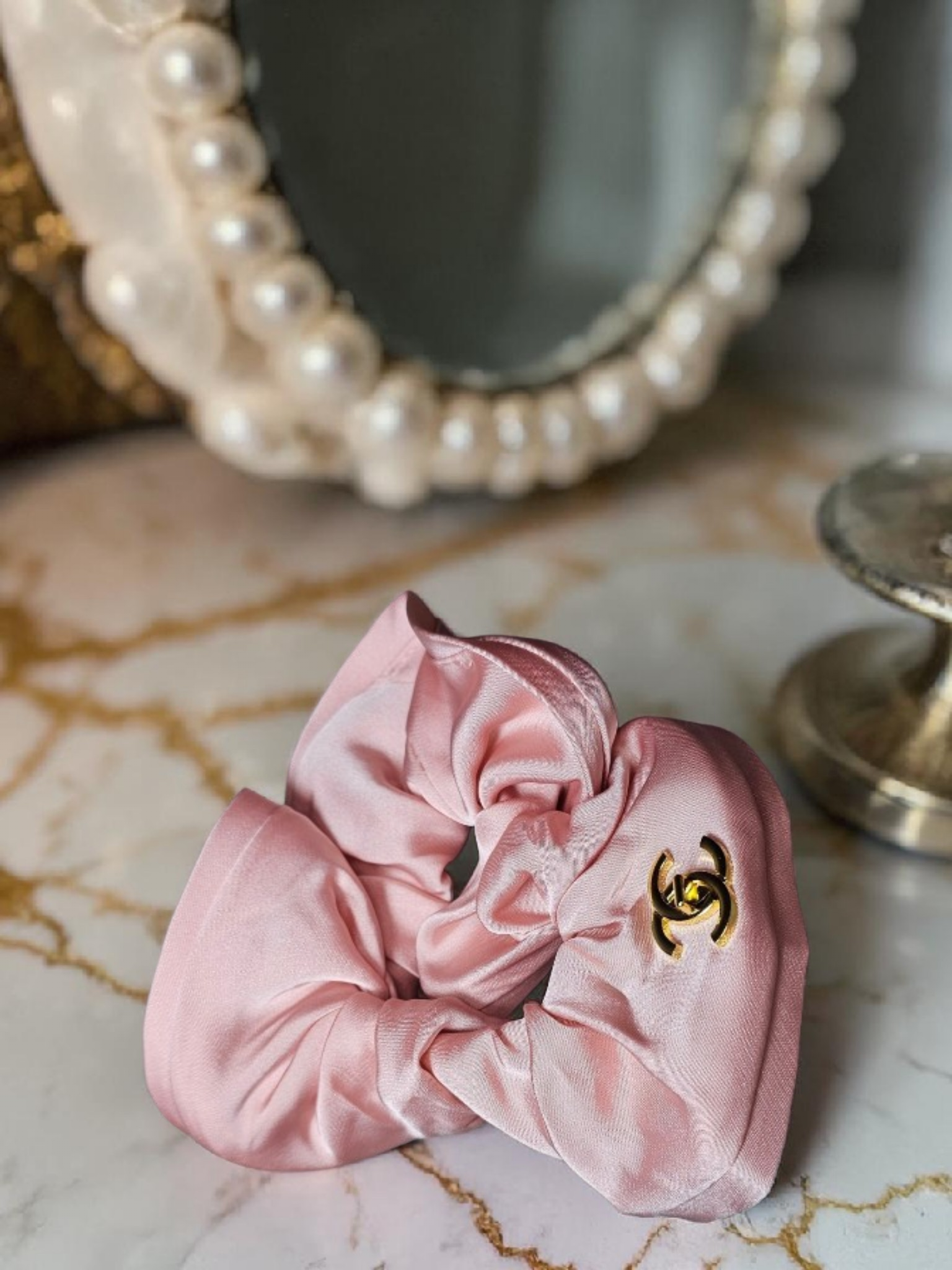 Pink CC Hair Scrunchie