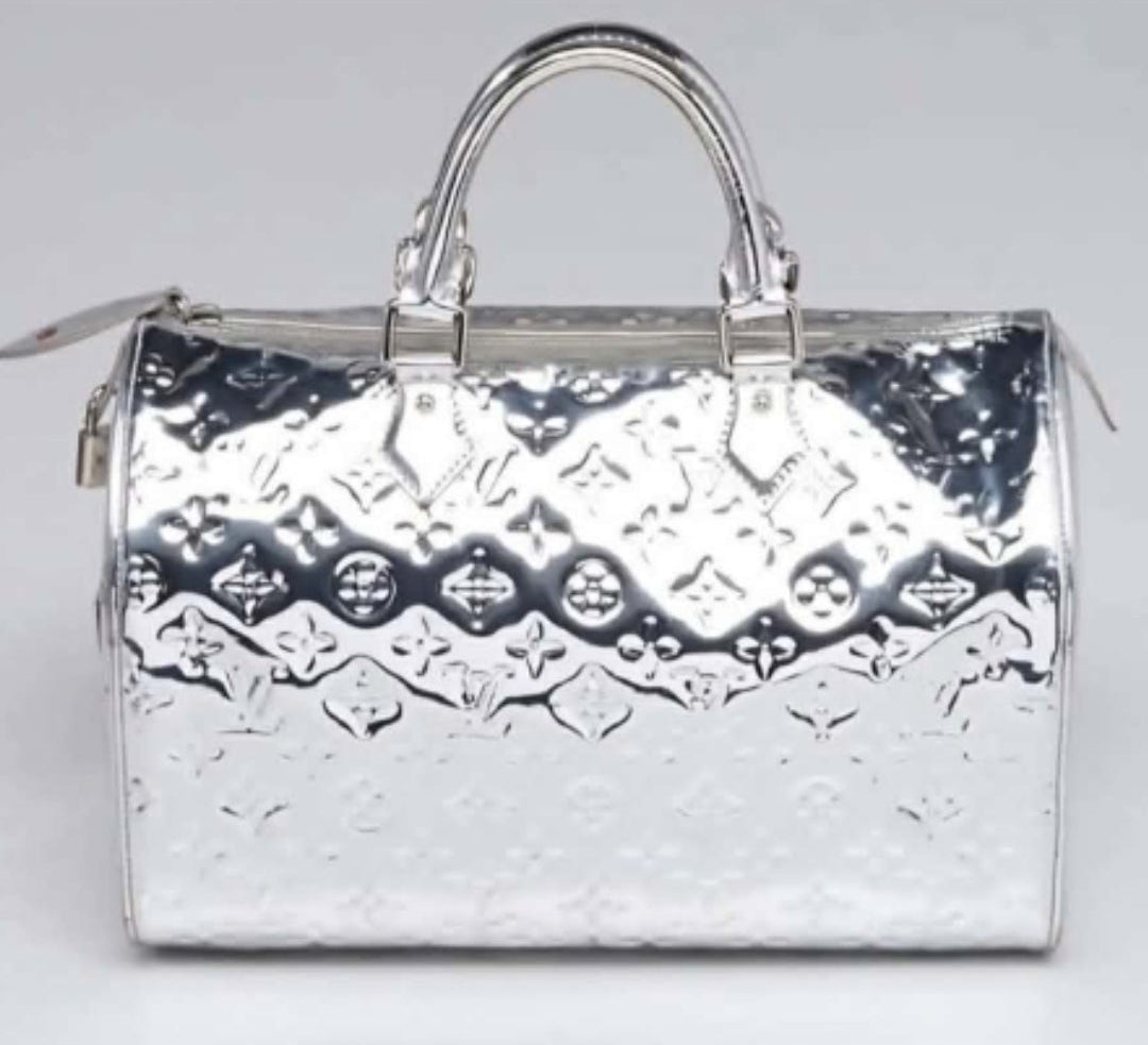 PRE-ORDER Silver or Gold 30cm Monogram speed bag
