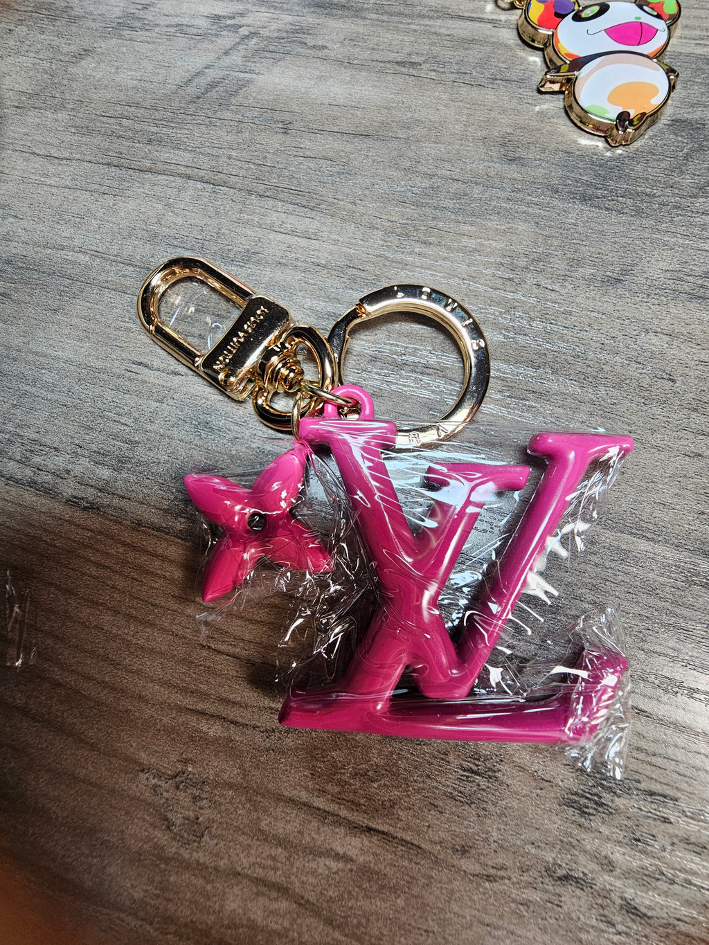 Hot Pink LV Logo Keychain New 2026 version