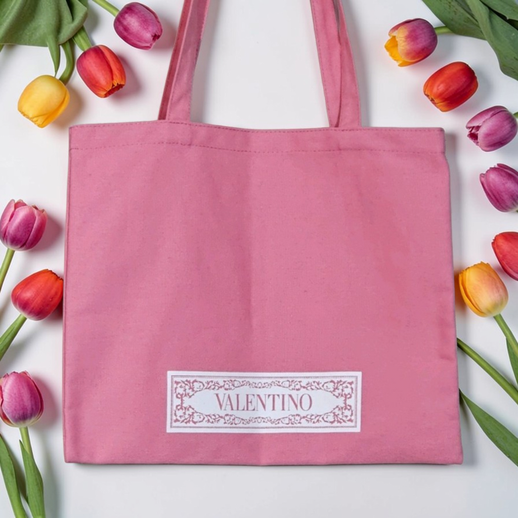Valentino Pink Fabric tote bag NEW