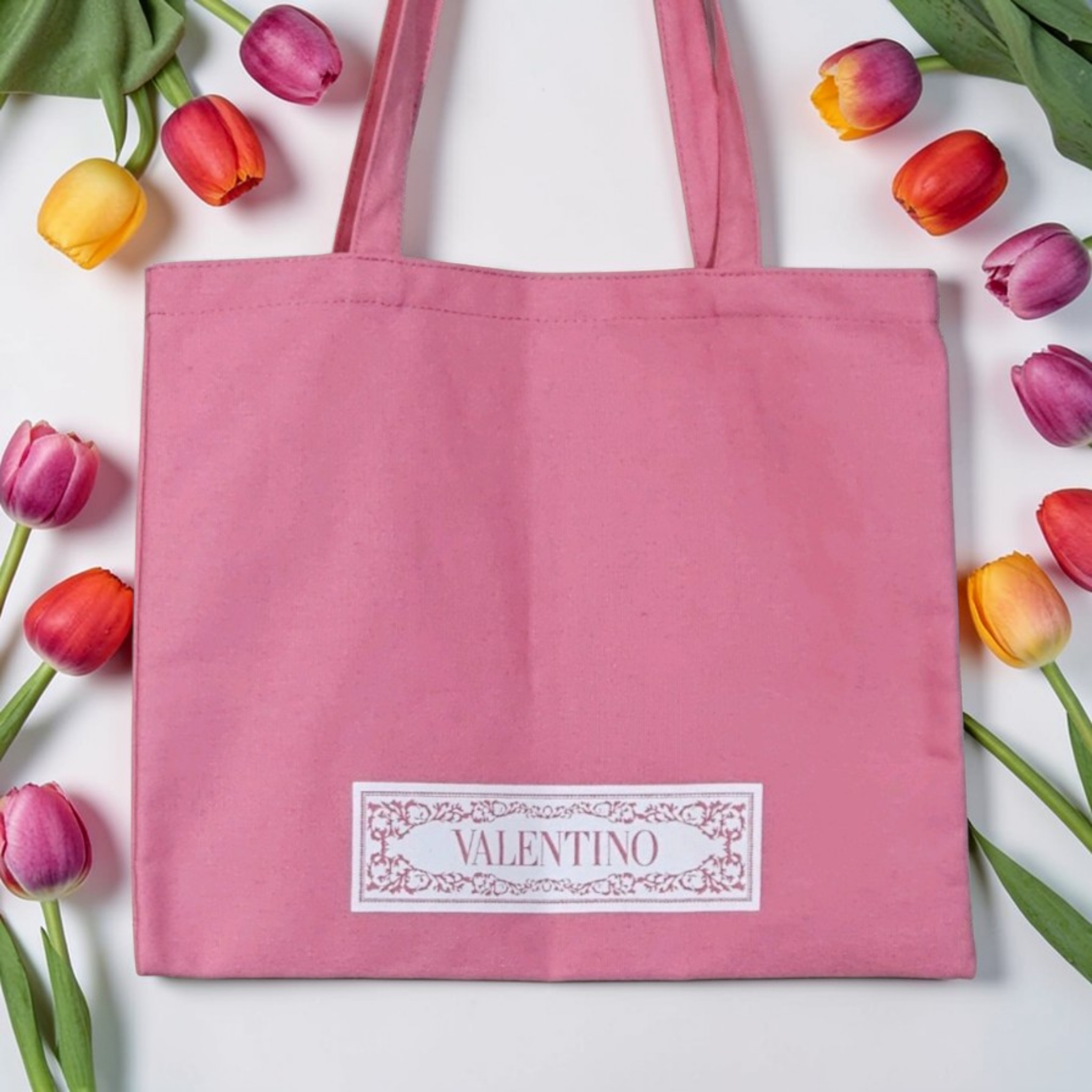 Valentino Pink Fabric tote bag NEW