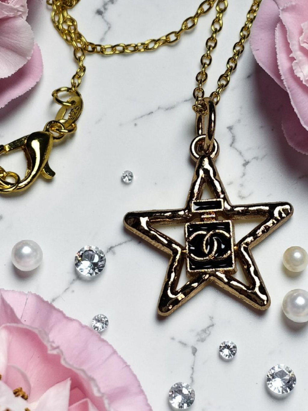 CC Logo Star charm with chain necklace