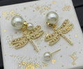 18K gold plated CD logo Dragonfly Earrings