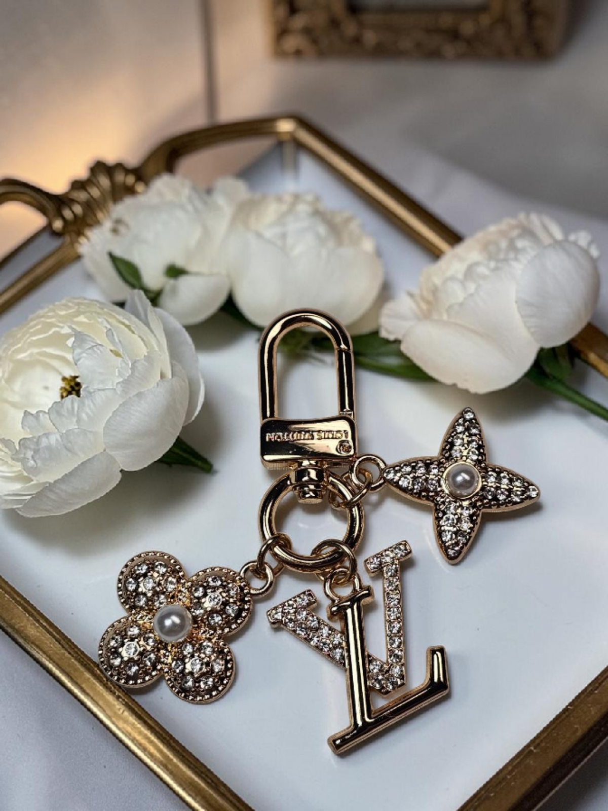 Logo Gold Charm Keychain Bag Charm Accessory