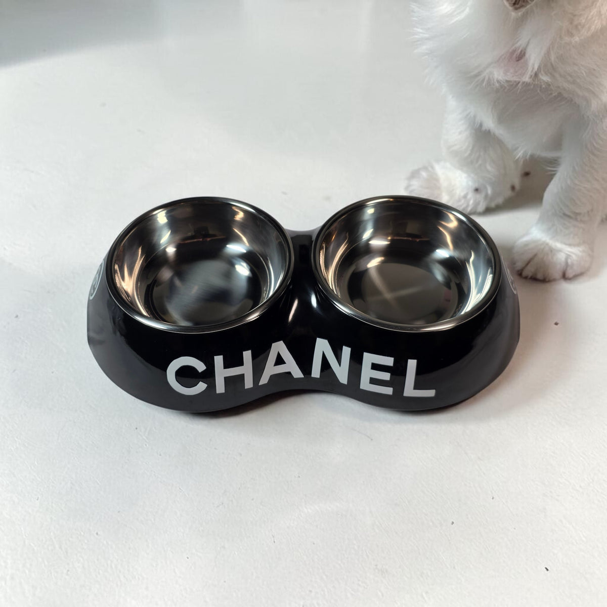 Luxury Pet Feeder 2 sided Black or White