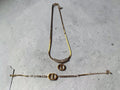 Bracelet and Necklace CD logo gold plated and gemstone