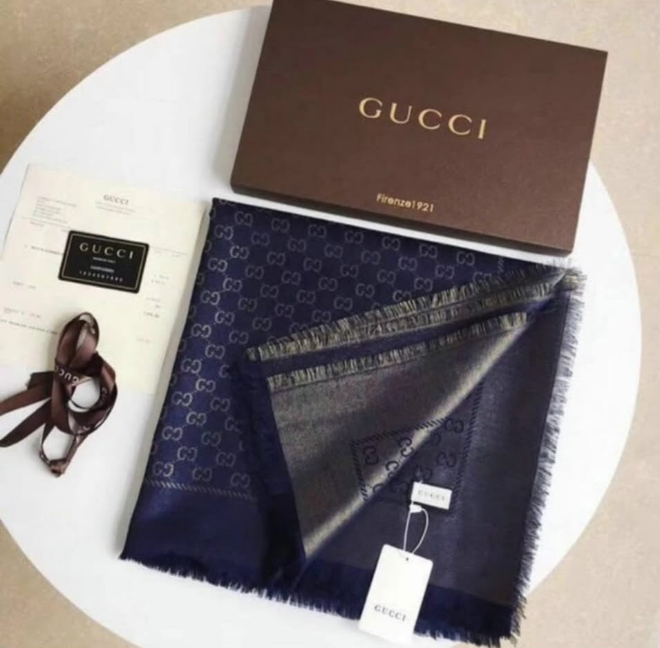 Logo monogram deep sea blue scarf