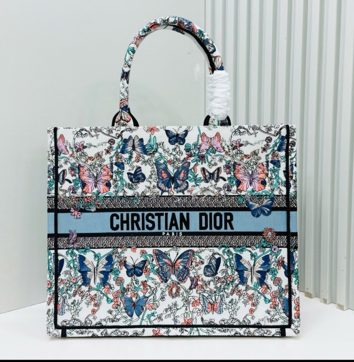 Di Luxury Tote Bag Blue Butterfly Floral 🦋