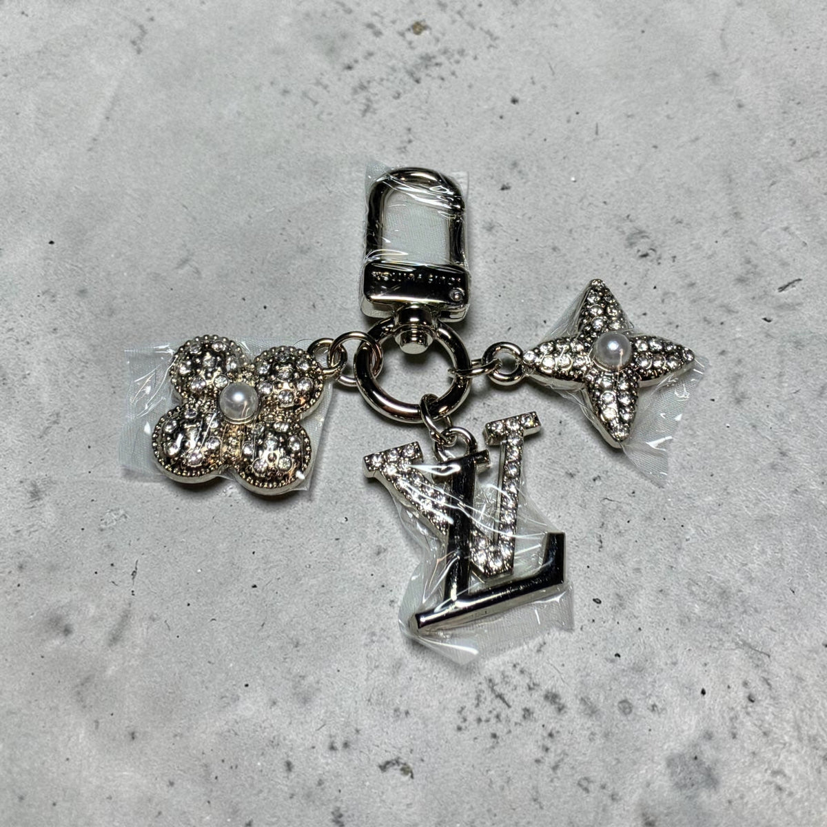 Silver Bling bag charm