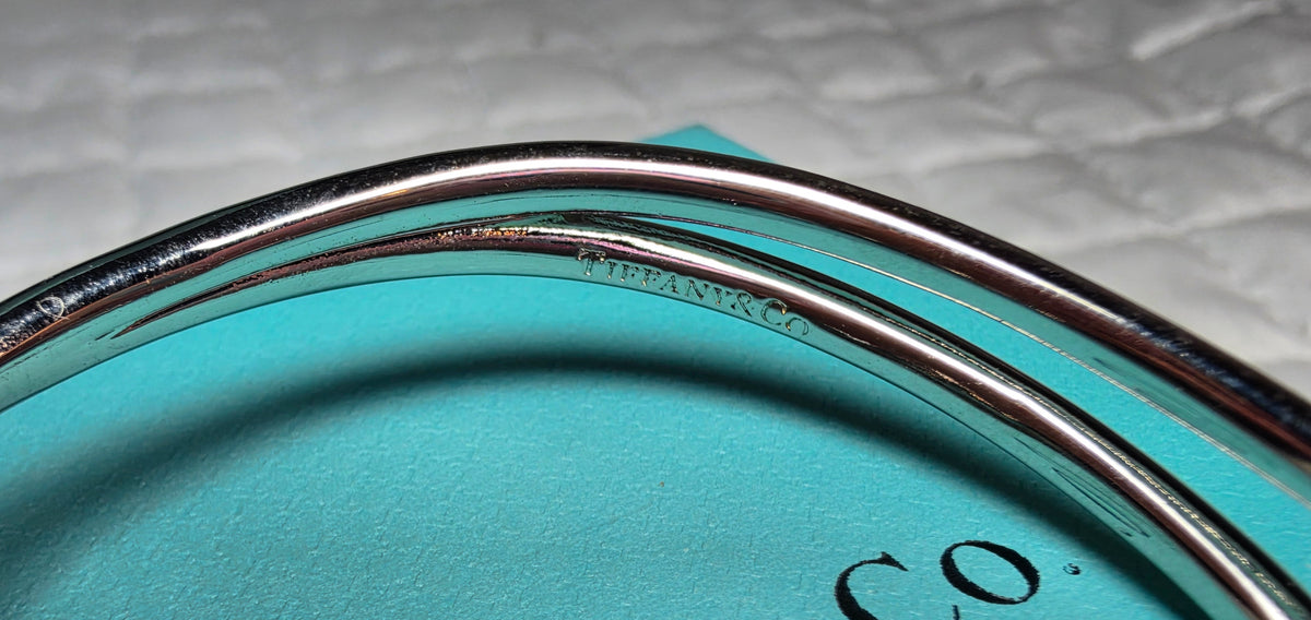 Silver Plated T&C Logo Bangle Bracelet