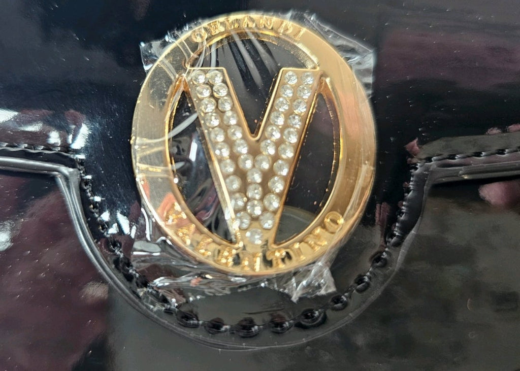 Valentino Orlandi Black Patent Leather Crossbody Bag