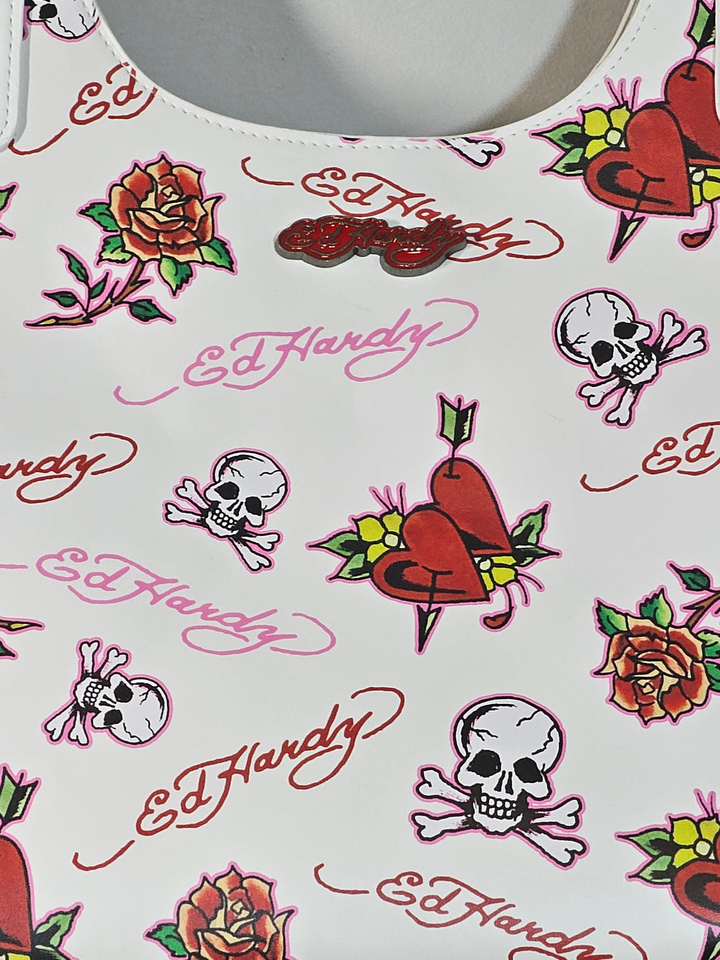 Ed Hardy Large Skull 'Love Kills' Tote Bag NWT