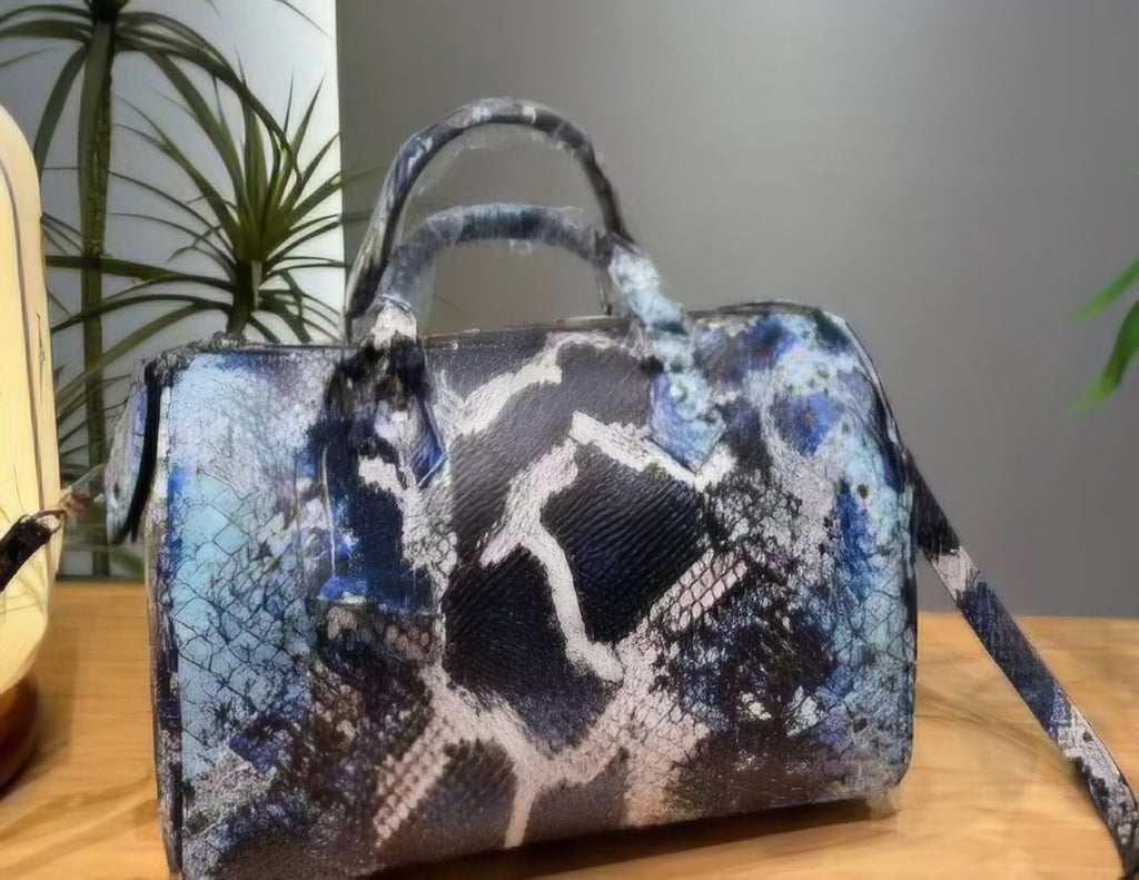 Snake Print Luxury Speed Bag 30cm Blue/Black option