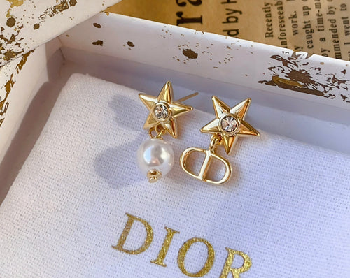 18K gold plated CD Logo Earrings