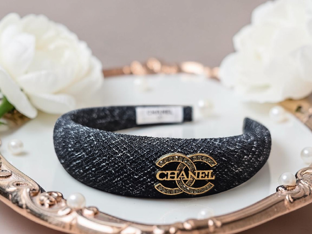 CC logo Charm Black Denim Headband