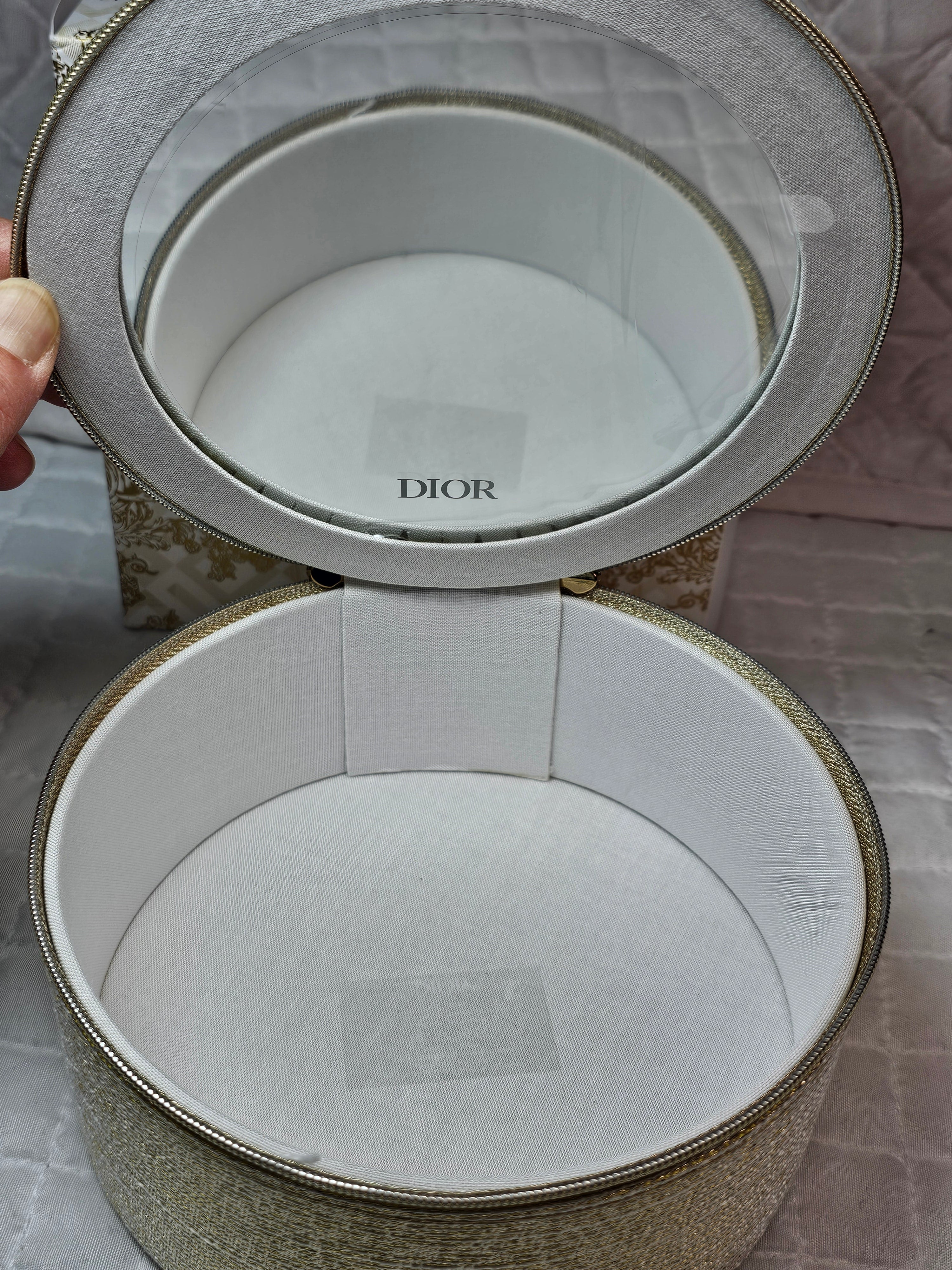 Special Edition Dior Large Round Gold Holiday Vanity with mirror NIB