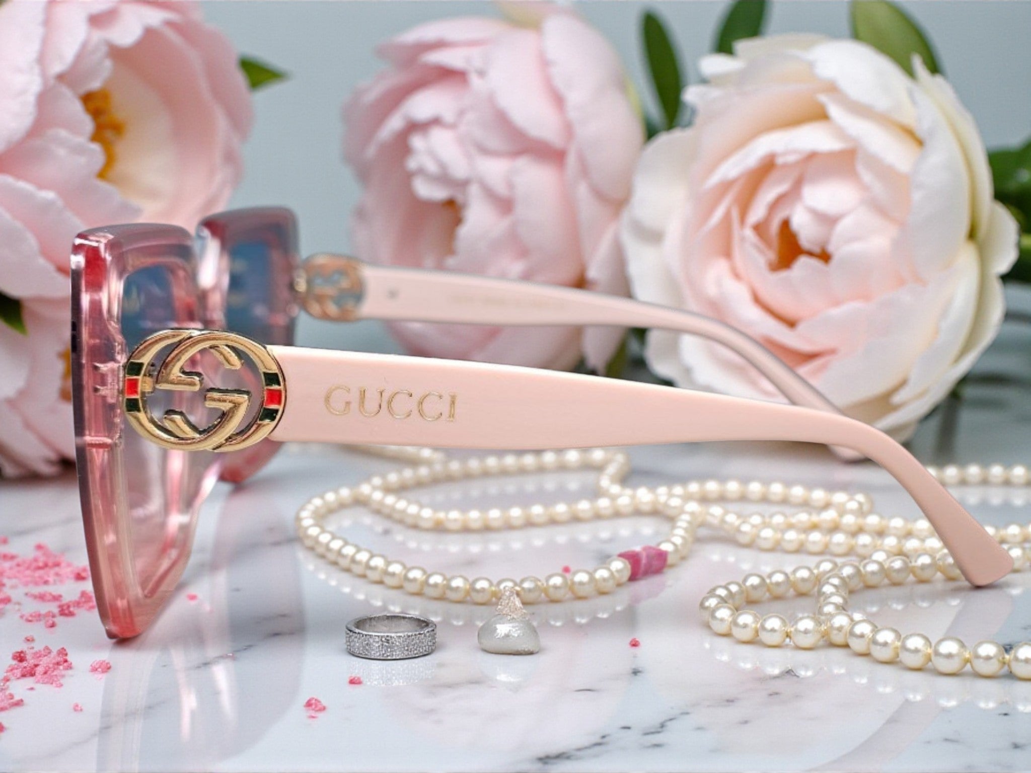New 2026 Design Pink GG Logo Sunglasses