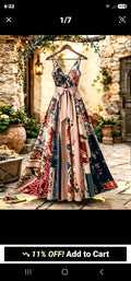 Beautiful Floral Statement Dress Size XL