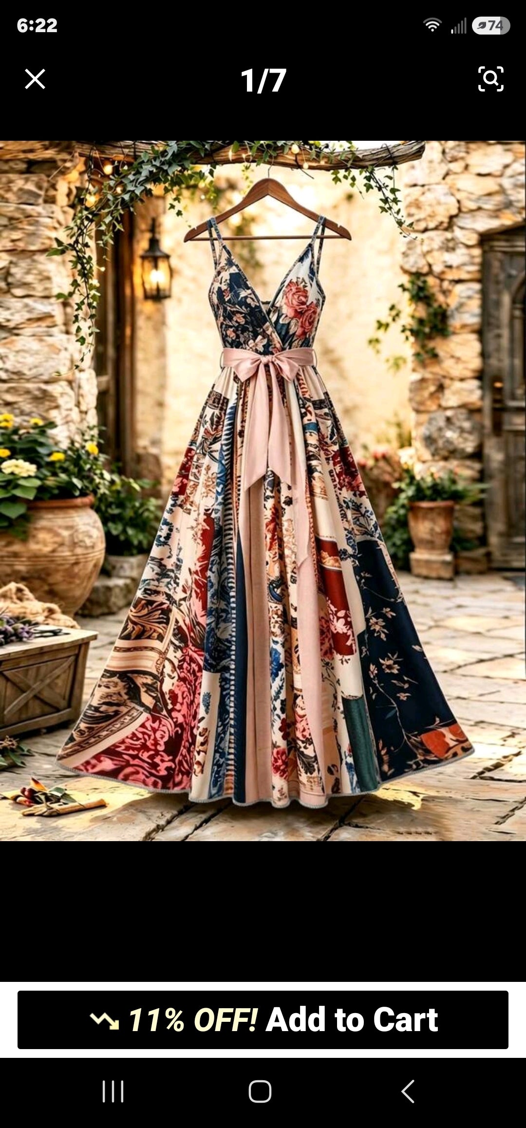 Beautiful Floral Statement Dress Size XL