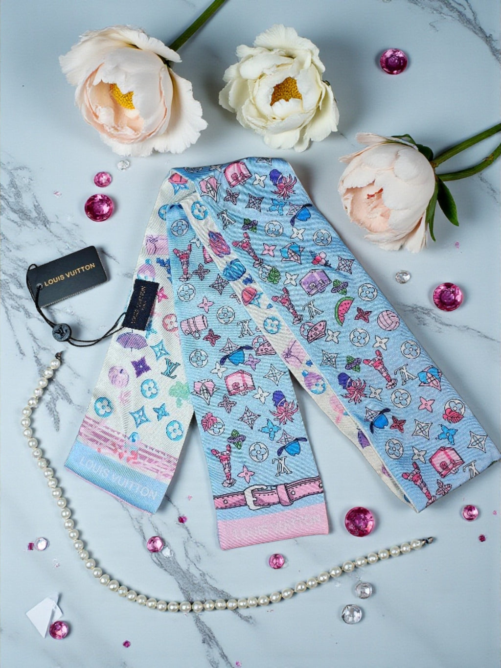 New Summer Winter LV Logo bag and hair Scarf