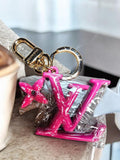 Hot Pink LV Logo Keychain New 2026 version