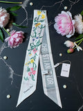 CD Logo Summer 2026 White Floral Bag and Hair Scarf NWT