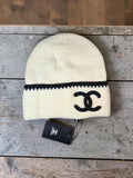 NWT C Logo Tobogan Knit Hat White
