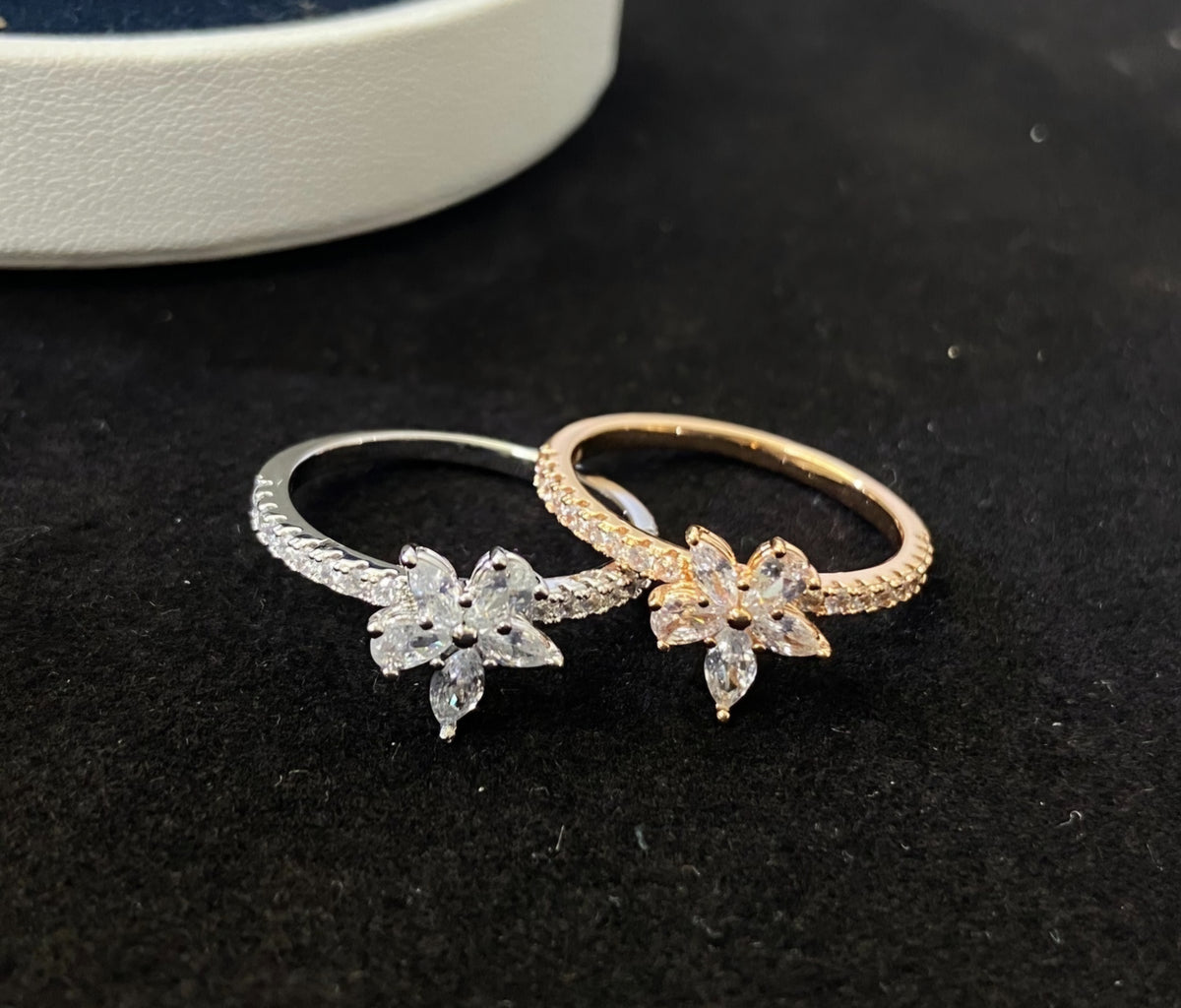 T&C Bow logo Ring with Gemstones