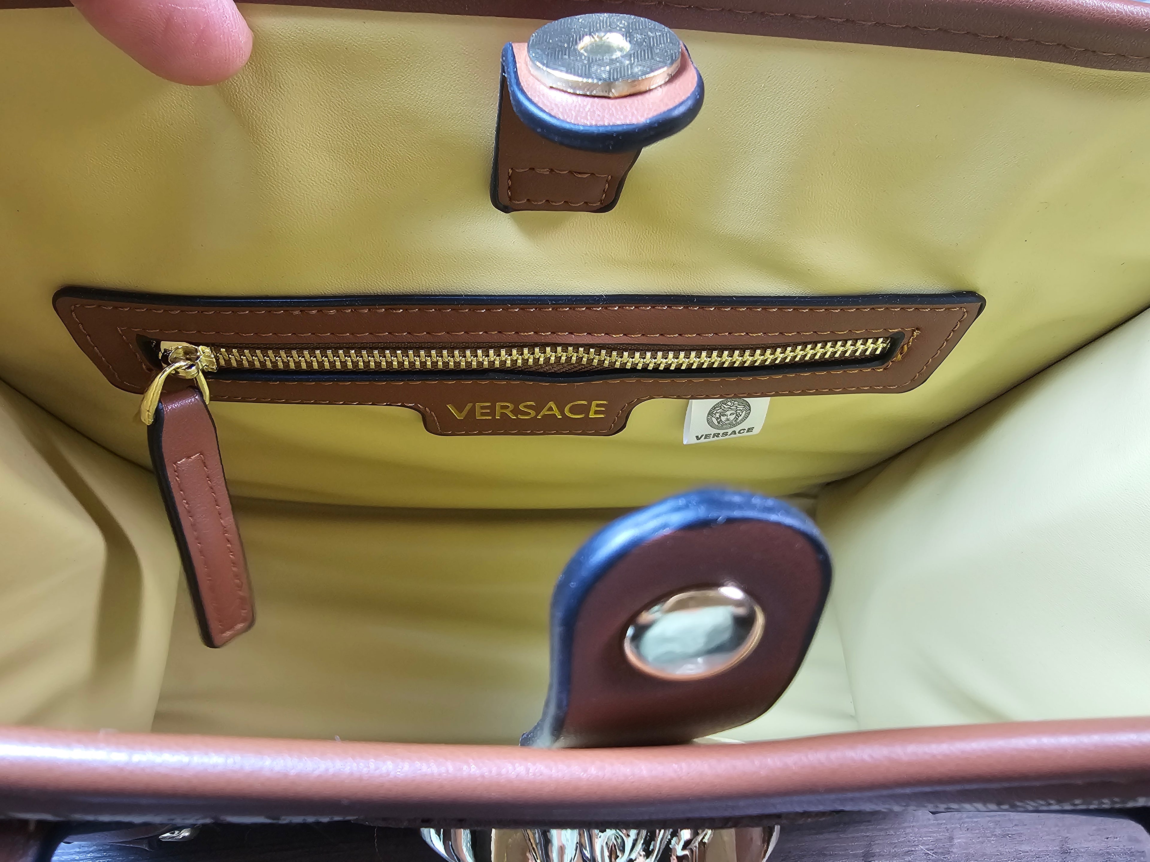 Medusa logo Large tote Bag NEW Tan/Beige