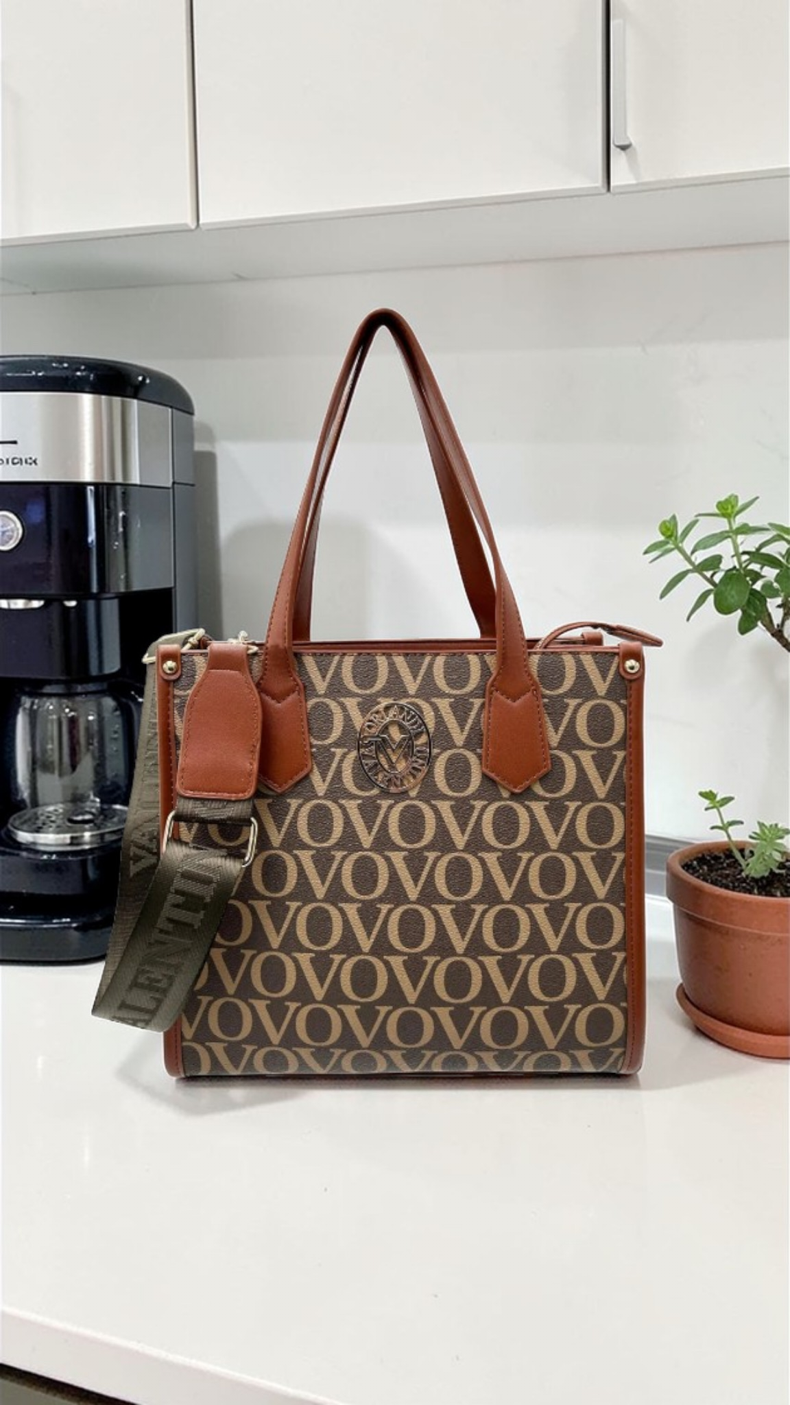 Valentino Orlandi Large Brown Monogram Tote NWT