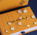 3 Piece L Logo Set Necklace Earrings & Bracelet