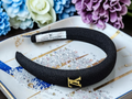 Louis Logo Charm Headband Black Denim Tagged