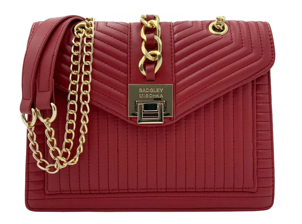 Badgley Mischka Red Chain Crossbody Bag NEW