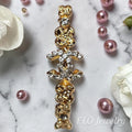 CC Camellia logo Gold and Gemstone Statement Hoops