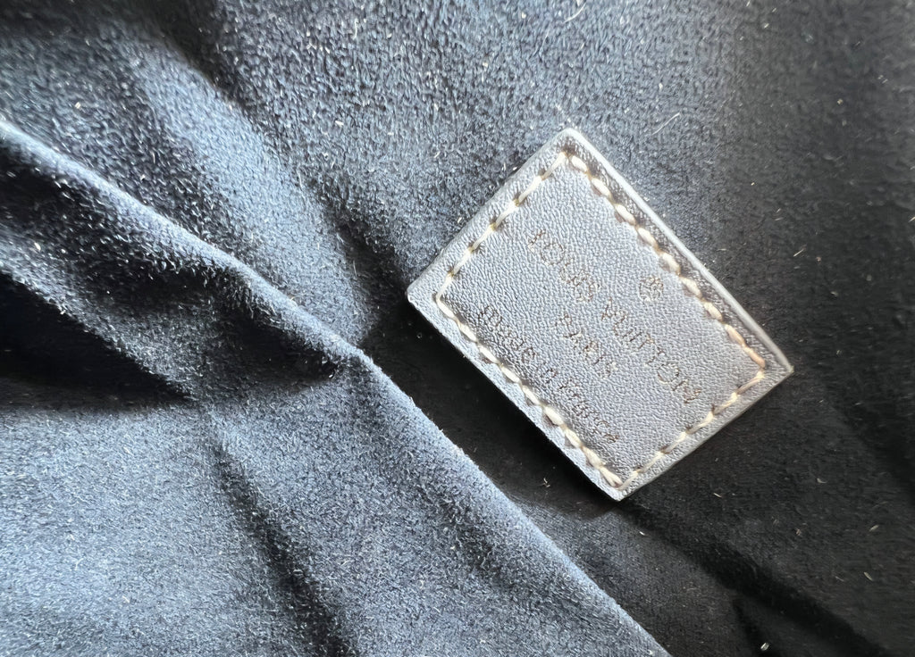 L Logo Deep Blue Denim Barrel Bag