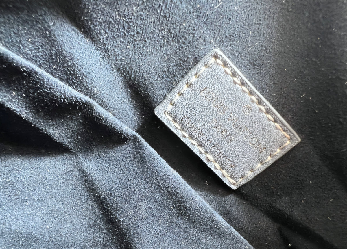 L Logo Deep Blue Denim Barrel Bag