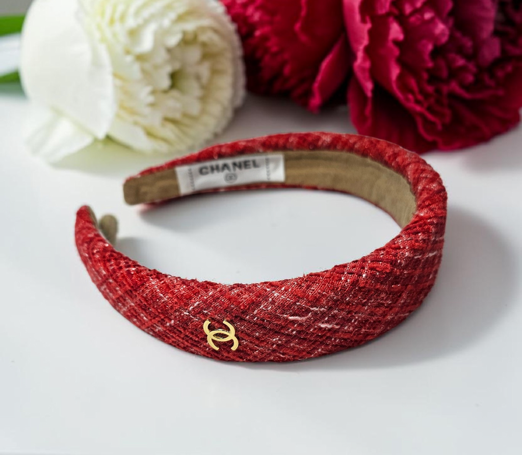 Red Cc logo Tweed Headband Spring