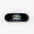 Black Gemstone Luxury Prada Logo Sparkling Stone Hair Clip