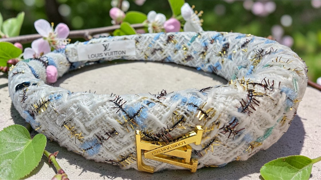 Louis Vuitton White Tweed Headband