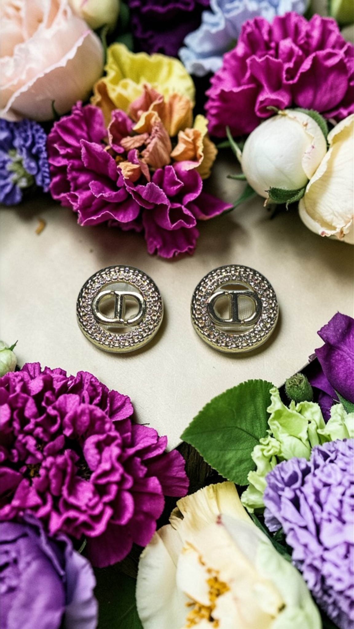 CD Gold Logo Charm Earrings