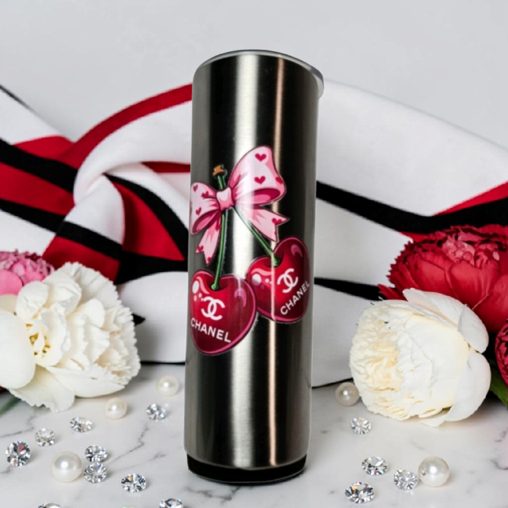 Custom designed CC Logo 🍒 Cherry Tumbler Stainless Steel