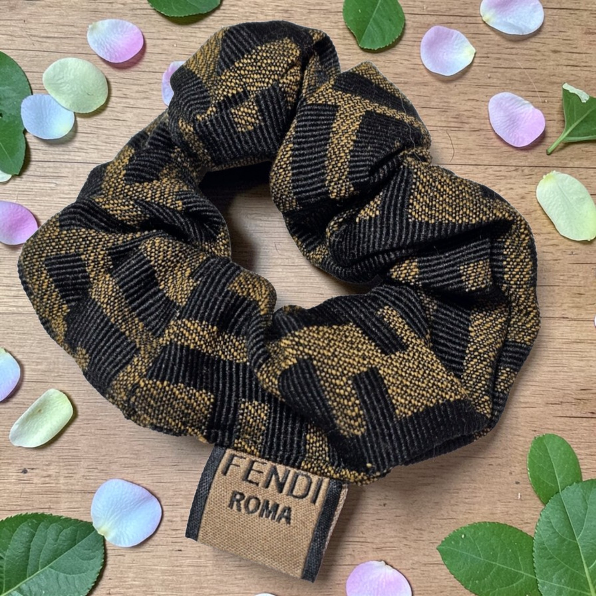 Fendi Monogram Scrunchie Tagged