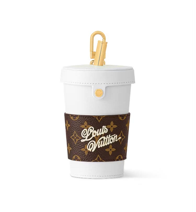 Brown monogram logo Coffee Bag Charm