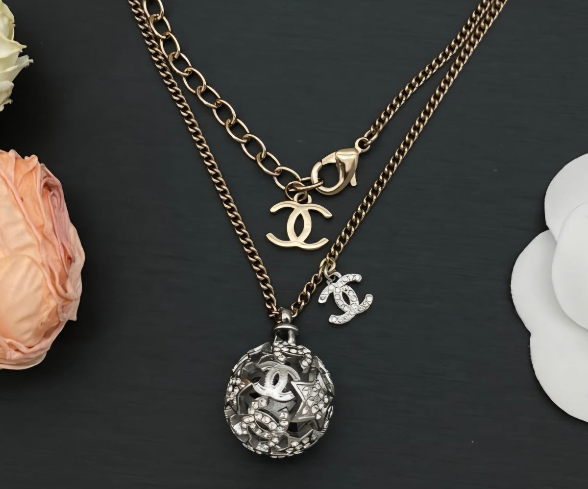 C Logo Star Pendant Chain Necklace