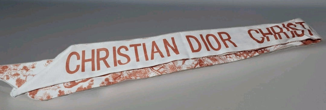 CD Bag Scarf Pink Toile de Jouy Boutique Curated Like New 100% Silk