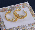 18K gold plated CD Logo Hoop Earrings