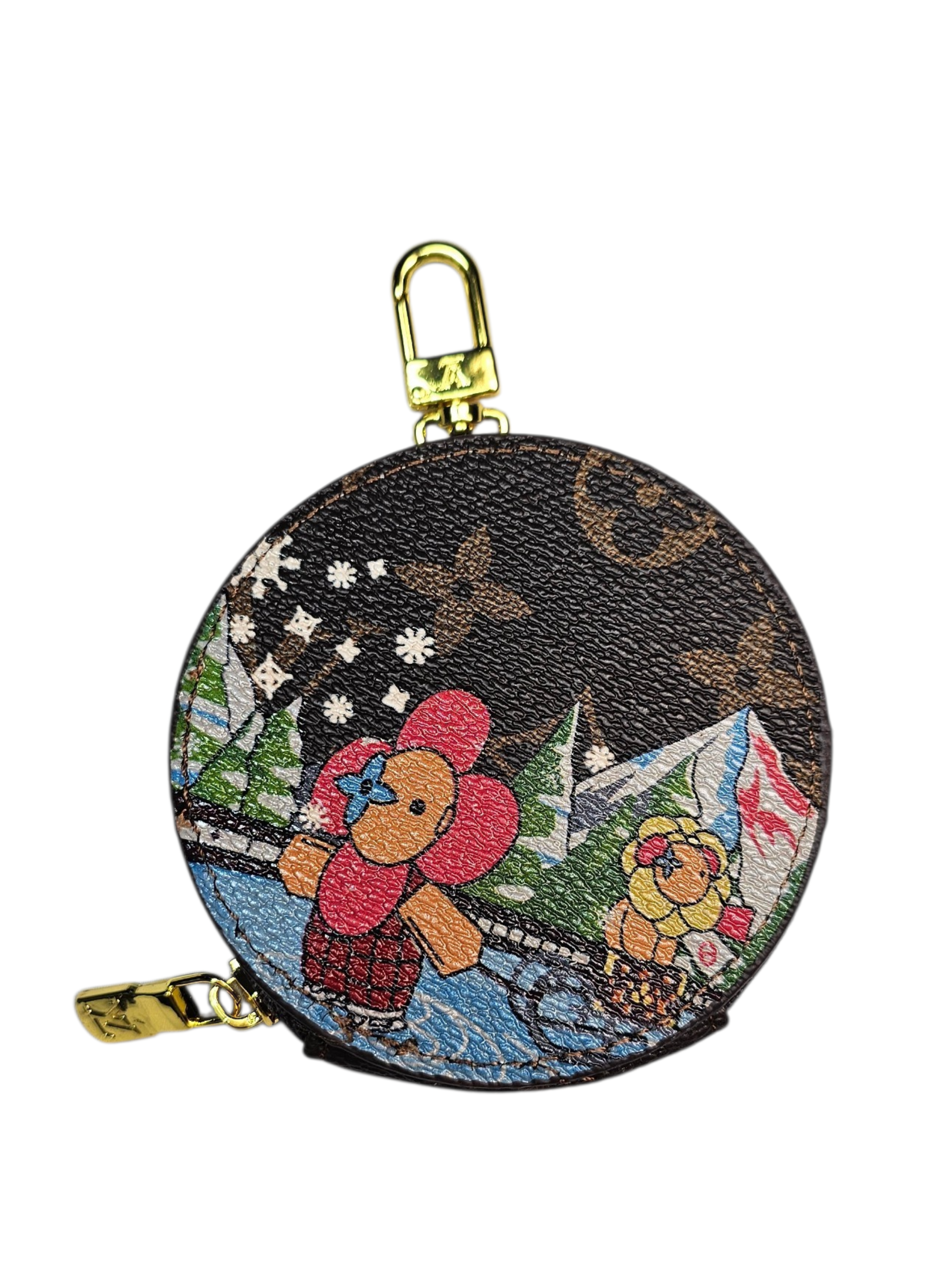 Louis Logo Vivi Round coin purse bag charm