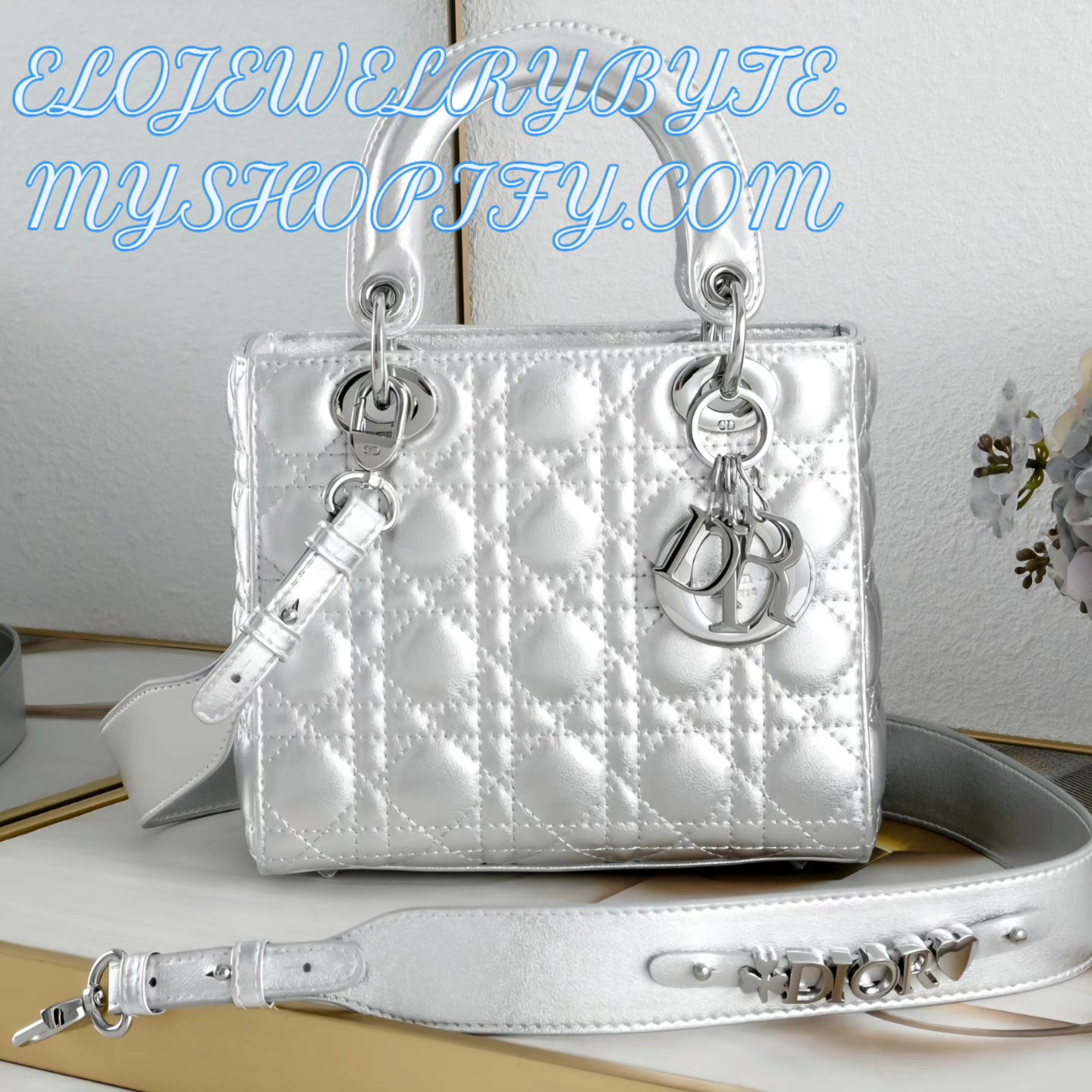 Silver Metallic Lady Tote