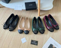 C Logo Cap Toe Logo Ballet Flats