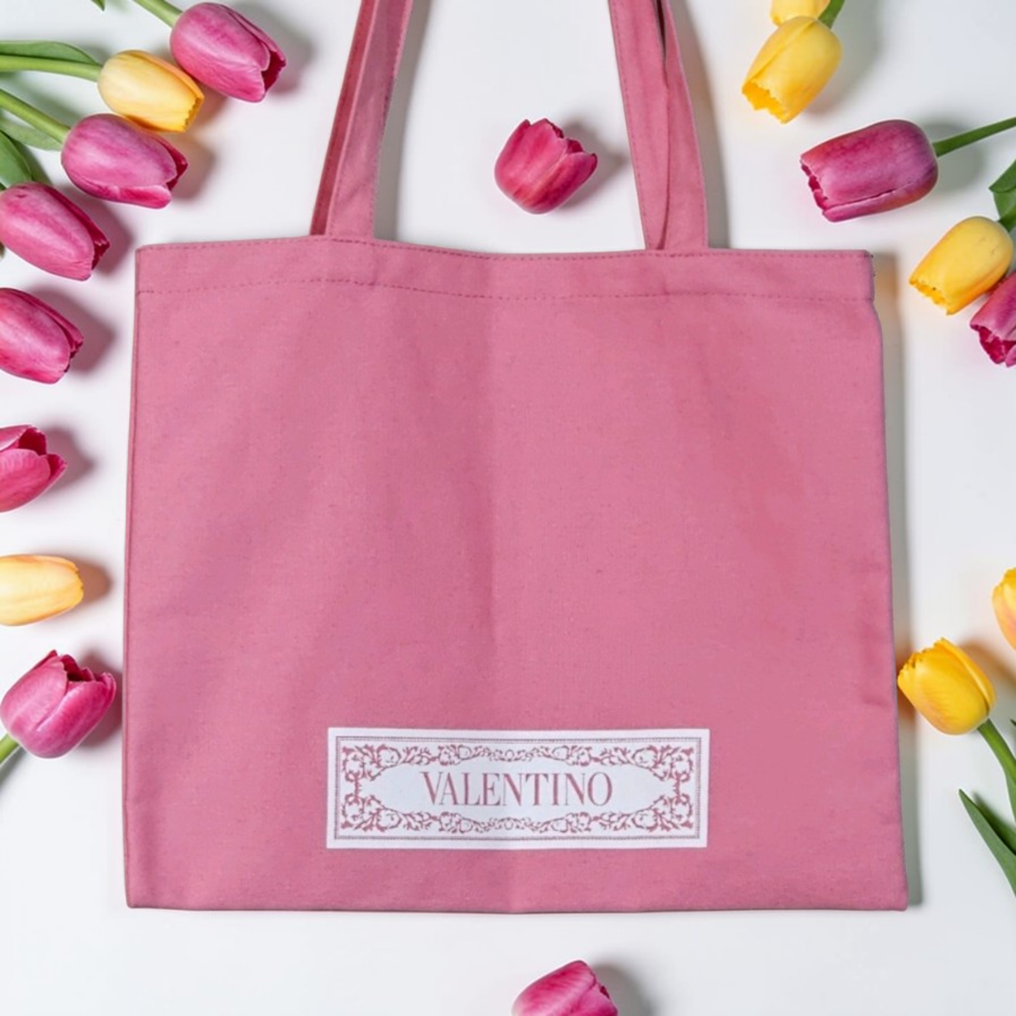 Valentino Pink Fabric tote bag NEW